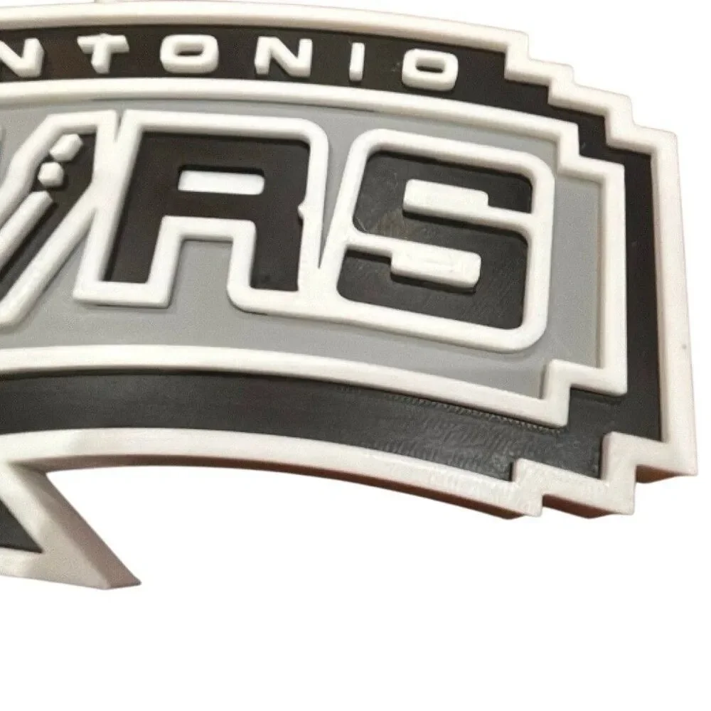 San Antonio Spurs NBA Basketball Logo Hanging Charm/Tag Black Gray White
